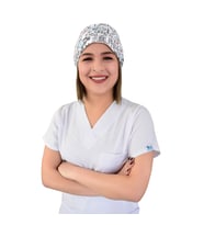 Laborant Desenli Doktor Hemşire Hastane Cerrahi Bone (Beyaz)