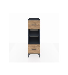 Kronos Dolap 2 Raflı 2 Çekmeceli 44x59x134 Antrasit-Çam