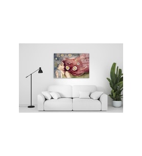 Kadın Portre Cam Tablo 50x70 Cm
