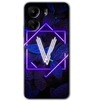 Xiaomi Redmi 13C Kılıf HD Desen Baskılı Kılıf - Dark Neon Yaprak V Harfi