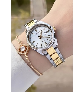 Casio CSISTE80 Gold Gümüş Renk Hediye Paketli Kadın Kol Saati ve Bileklik