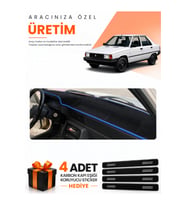 RENAULT 9 SPRİNG (1991-1996) Uyumlu Torpido Koruma Örtüsü Oto Kılıfı - Siyah Mavi