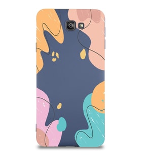 PrintiFy Samsung Galaxy J7 Prime 2 Lansman Kılıf Karışık Renkler Tasarımlı İçi Kadife Kapak (Petrol Mavisi)