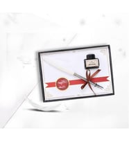 Divit Tüy Antika Kalem 21 cm Şişede Mürekkep ve 5 Farklı Uç Beyaz