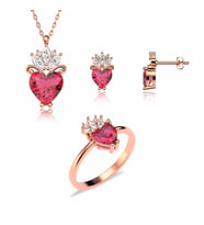 Kalbimin Tacı Rose Gümüş Üçlü Set
