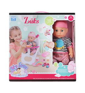 Babydoll My Love Sesli Ağlayan ve Çiş Yapan Bebek Seti - 35 cm Mama Sandalyeli
