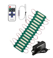 20 Adet 24 Volt 2 Watt Yeşil Cob Led Modül 12A Tek Renk RF Dimmer 2A Priz Tipi Adaptör Set