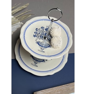 Porselen Katlı Kurabiyelik, Antik Tarz, 21-26cm, Şık ve Fonksiyonel