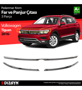 VW Tiguan Krom Far Üst Çıtası 3 Prç. 2016-2020