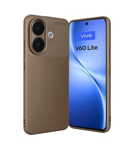 Vivo V60 Lite Auto Focus Karbon Kapak - Kahverengi