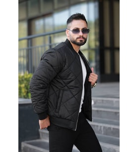 Unisex Kapitoneli Bomber Ceket - Günlük Şık & Spor Kombinlerin Vazgeçilmezi (Siyah)