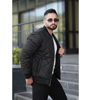 Unisex Kapitoneli Bomber Ceket - Günlük Şık & Spor Kombinlerin Vazgeçilmezi (Siyah)