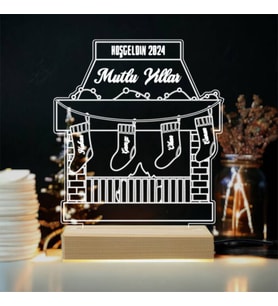 Noel Çorapları Kişiye Özel 3D Lamba