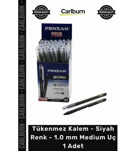 Özel Üretim Ergonomik Ofis Okul Şık Yazım Tükenmez Kalem Siyah Renk 10 mm Medium Uç 1 Adet