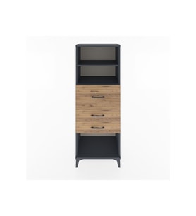 Hyperion Dolap 2 Raflı 3 Çekmeceli 60x44x163 Antrasit-Çam