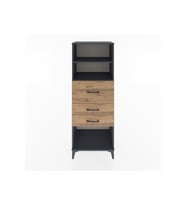 Hyperion Dolap 2 Raflı 3 Çekmeceli 60x44x163 Antrasit-Çam