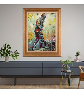 Altın Paspartulu Atatürk  Çerçeveli Tablo C71 (Gold)