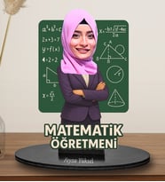 Kişiye Özel  Kadın Matematik Öğretmeni Tasarımlı  Karikatür Biblo 293