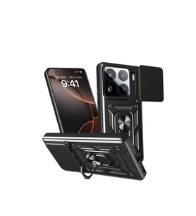 Mi 15 Pro Kılıf Pars Lens Yüzüklü Silikon - Siyah