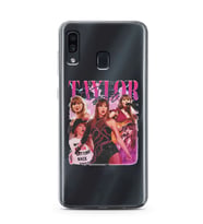 Samsung Galaxy A20/A30 Uyumlu Taylor Swift Desenli Şeffaf Telefon Kılıfı