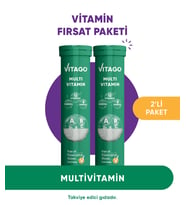 2'li-Vitago Multivitamin, Multimineral 20'li Efervesan Tablet