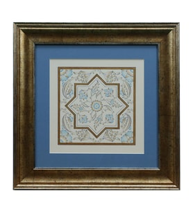 e38 EL İŞÇİLİĞİ ÇİNİ DESENLİ TEZHİP TABLO - 40*40 CM - 6544