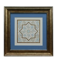 e38 EL İŞÇİLİĞİ ÇİNİ DESENLİ TEZHİP TABLO - 40*40 CM - 6544