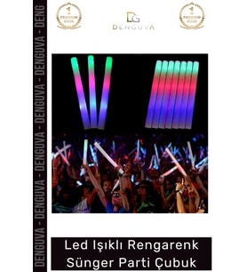 #PartiÇubuk 46 cm Konser Festival Eğlence Etkinlik Pilli Led Işıklı Rengarenk Sünger Parti Çubuk