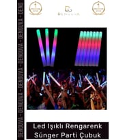 #PartiÇubuk 46 cm Konser Festival Eğlence Etkinlik Pilli Led Işıklı Rengarenk Sünger Parti Çubuk