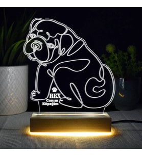 Bulldog Tasarımlı 3d Led Lamba
