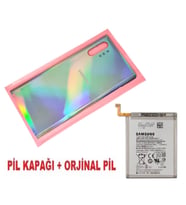 Tkgz Samsung Galaxy NOTE 10 PLUS Arka Pil Batarya Kapağı + PİL (CAM) GRİ