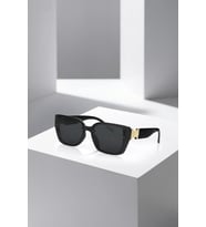 Polo Air UV400 Korumalı Çiçek Desenli Çerçeve Zarif Gold Detaylı Sap Kadın Güneş Gözlüğü Siyah Renk PLG-2131C1