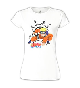 Naruto Beyaz Bayan Tshirt