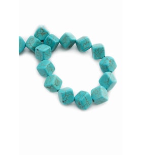 Turkuaz Sıkma Doğal Taş Parlak Mavi Dörtgen Kesim 10x10mm Dizi [B+]