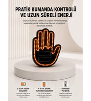 Pilli Led Işık Araç Camı İçin Uzaktan Kumandalı El Simgesi