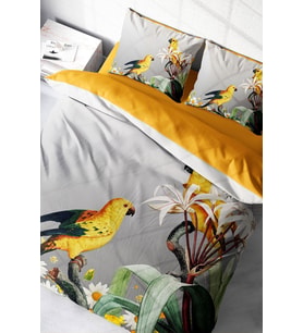 Nevresim Takımı %100 Doğal Pamuk Çift Kişilik 3d Digital Yellow Parrot