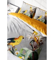 Nevresim Takımı %100 Doğal Pamuk Çift Kişilik 3d Digital Yellow Parrot
