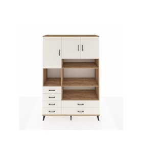 Hyperion Gardrop 9 Raflı 6 Çekmeceli 3 Kapaklı 132x44x195 Çam-Aytaşı