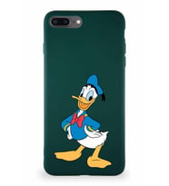 Apple iPhone 8 Plus Soft Premier Kapak Donald Duck-C Tasarımlı Silikon Kılıf - Yeşil (Şeffaf)