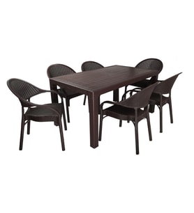 Mandella Elit Rattan 90x150 Eylül Koltuk Masa Takımı Kahverengi