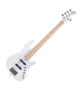 Cort NJS5WHT bass gitar, 5 telli, çantalı, beyaz