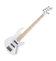 Cort NJS5WHT bass gitar, 5 telli, çantalı, beyaz