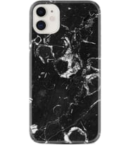 Apple iPhone 11 12 13 Mini Kılıf Desemli Silikon Black Hole Marble 1387