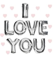 I Love You Folyo Balon Gümüş Renk 35 CM (Çok Renkli)