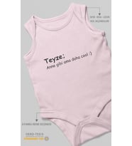 Teyze; Anne Gibi Ama Daha Cool Baskılı Bebek Zıbını – Çıtçıtlı Body  %100 Pamuk Sıfır Kol (Bebek Pembesi)
