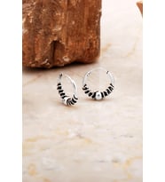 14 Mm Toplu Elişi Gümüş Halka Küpe 7061