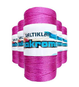 5 Adet Polyester Makrome İpi 1538 Fuşya 100 gr