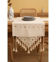 Dantel İşlemeli Boncuklu Runner 50x130 cm