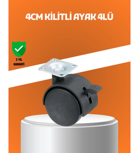 Northcity Kilitli Mini Tekerlek Ayak 4 cm 4’lü Set - Mobilya Dengeleyici ve Koruyucu