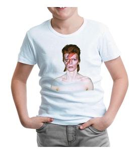 David Bowie Beyaz Çocuk Tshirt